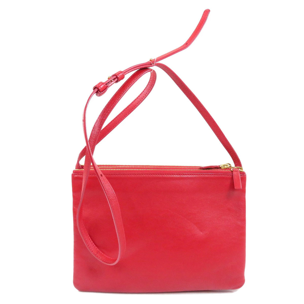 Celine Lambskin Shoulder Red Bag Trio